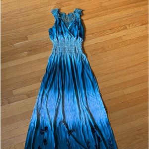 Turquoise vacation floor length sun dress